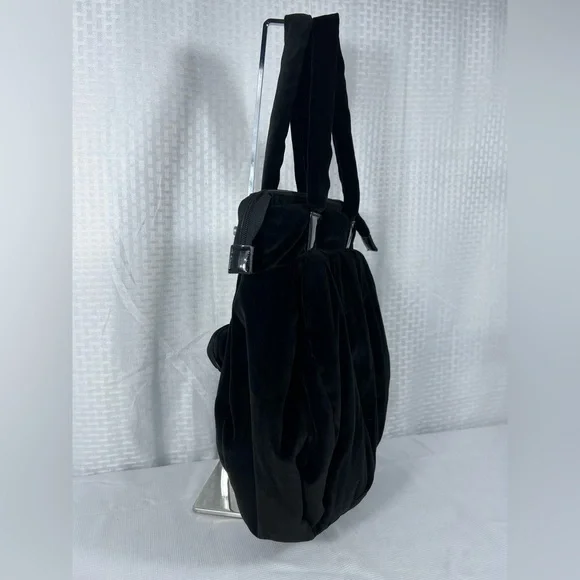 See by Chloé Black Velvet Tote Bag with Butterfly Charm & Dust Bag - Picture 3 of 12